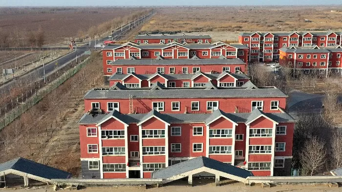 图为十四师二二四团和泰新区航拍。唐媛媛 摄